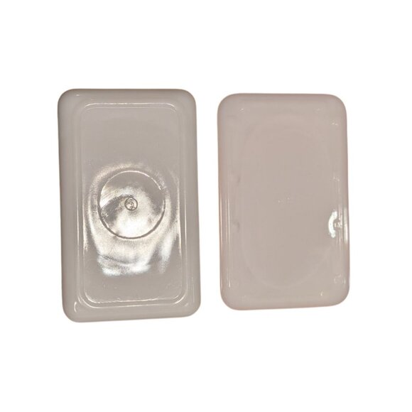 Vintage McKee Milk Glass Sailboat Design Rectangular Container Lid Ships red - Picture 3 of 16